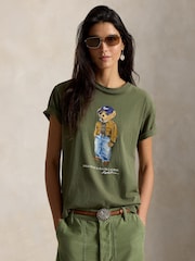 Polo Ralph Lauren Green Polo Bear Cotton Crew Neck T-Shirt - Image 1 of 5