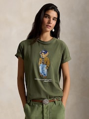 Polo Ralph Lauren Green Polo Bear Cotton Crew Neck T-Shirt - Image 5 of 5
