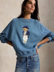 Polo Ralph Lauren Blue Polo Bear Crew Neck Sweatshirt - Image 4 of 7