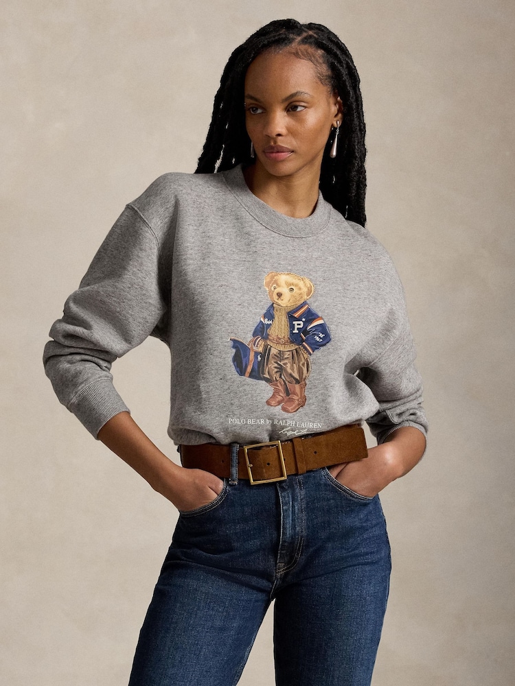 Polo Ralph Lauren Grey Polo Bear Crew Neck Sweatshirt - Image 1 of 4