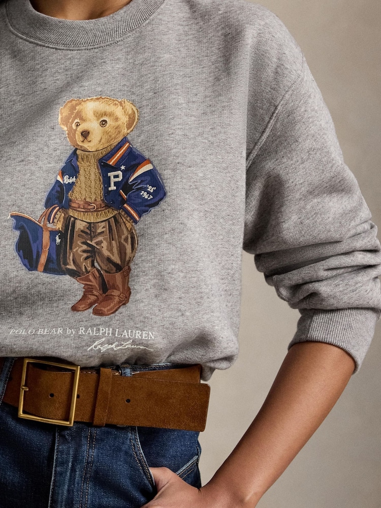 Polo Ralph Lauren Grey Polo Bear Crew Neck Sweatshirt - Image 4 of 4