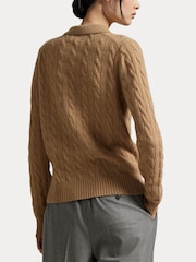 Polo Ralph Lauren Brown Polo Collar Cable Knit Sweater - Image 7 of 9