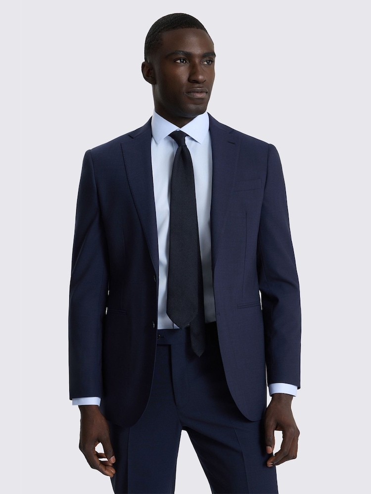 MOSS Blue Slim Fit Performance Suit Jacket - Image 1 of 5