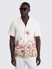 MOSS Pink Poppy Print Cuban Shirt - Image 1 of 4