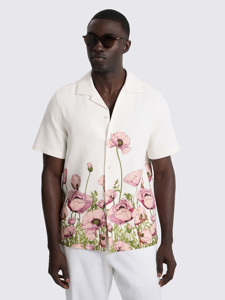 MOSS Pink Poppy Print Cuban Shirt - Image 1 of 4