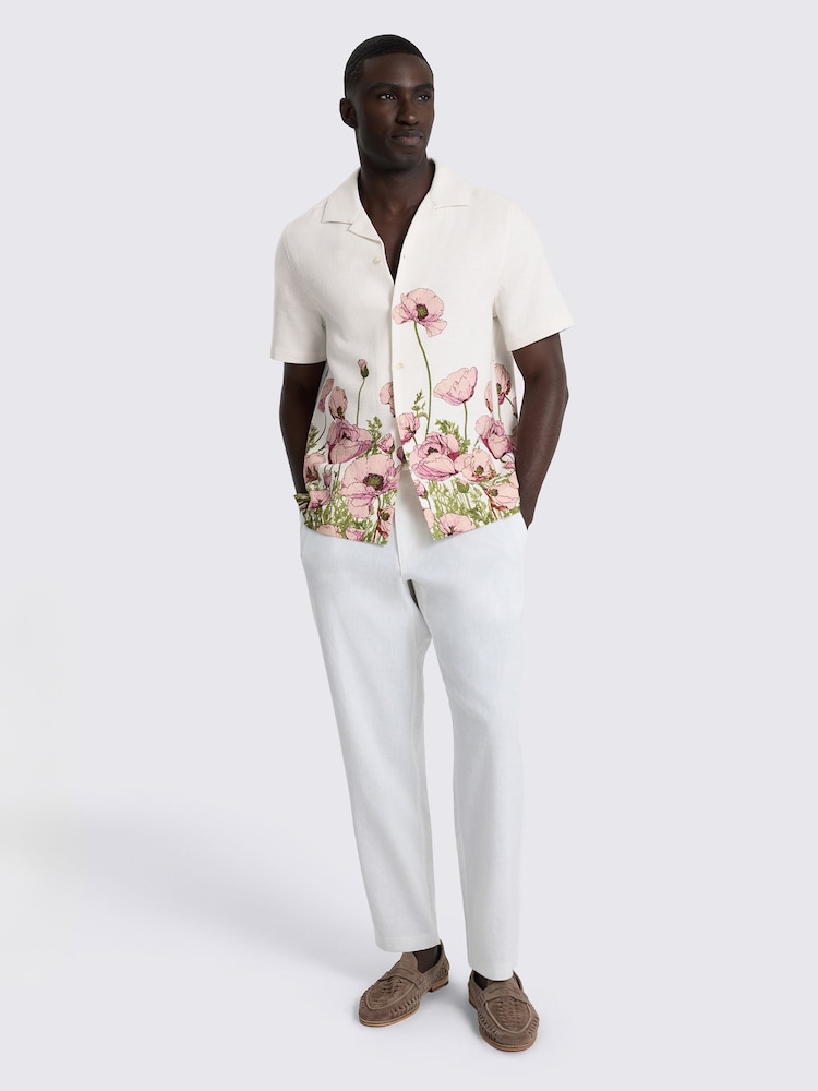 MOSS Pink Poppy Print Cuban Shirt - Image 2 of 4
