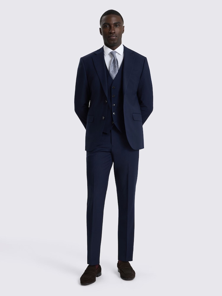 MOSS Blue Slim Fit Suit Jacket - Image 2 of 4