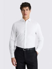 MOSS White Slim Fit Pinpoint Oxford Non Iron Cotton Shirt - Image 1 of 3
