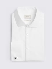 MOSS White Slim Fit Pinpoint Oxford Non Iron Cotton Shirt - Image 3 of 3