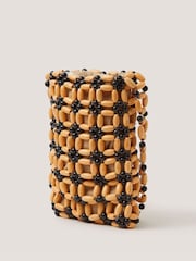 Monsoon Brown Joli Wooden Bead Cross-Body Bag - Image 2 of 3