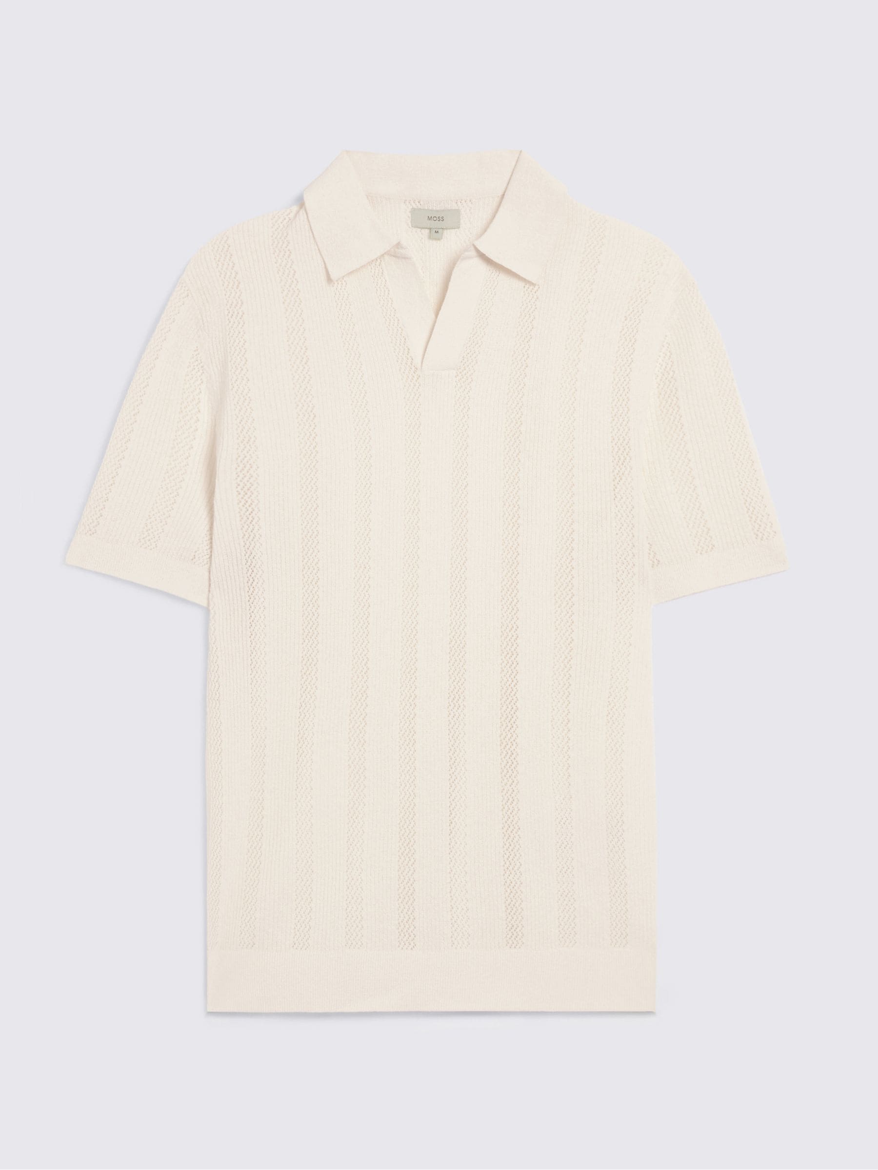 Buy MOSS Off-White Pointelle Linen-Blend Skipper Polo Shirt from