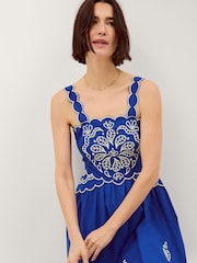 Monsoon Blue Keira Embroidered Midi Dress - Image 2 of 4
