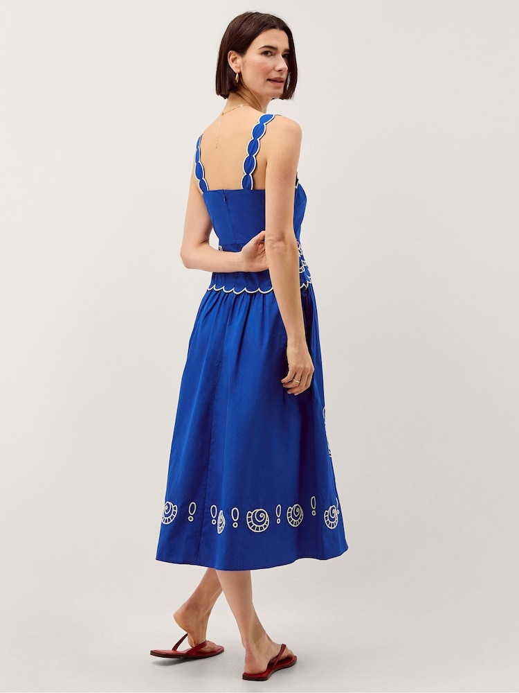 Monsoon Blue Keira Embroidered Midi Dress - Image 4 of 4