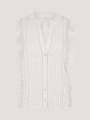 Monsoon Cream Lacy Sleeveless Broderie Top - Image 5 of 5