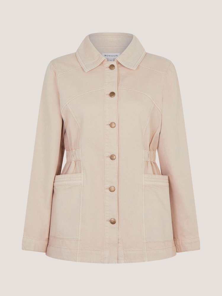 Monsoon Natural Mabel Longline Denim Jacket - Image 6 of 6