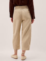 Monsoon Cream Megan Cropped Barrel Trousers - Image 3 of 5