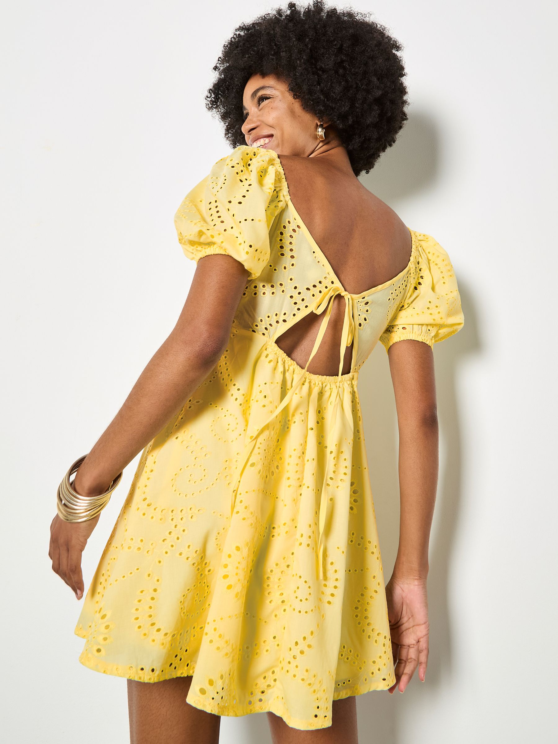 Buy Apricot Floral Broderie Mini Dress з сайту Next Ukraine