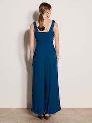 Apricot Blue Crepe Wide-Leg Jumpsuit - Image 3 of 4