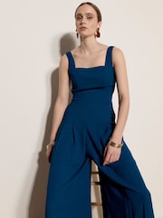 Apricot Blue Crepe Wide-Leg Jumpsuit - Image 4 of 4