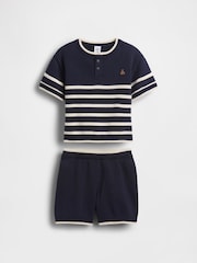 Gap Navy Henley Stripe knitted Set (6mths-5yrs) - Image 2 of 4