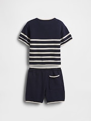 Gap Navy Henley Stripe knitted Set (6mths-5yrs) - Image 3 of 4