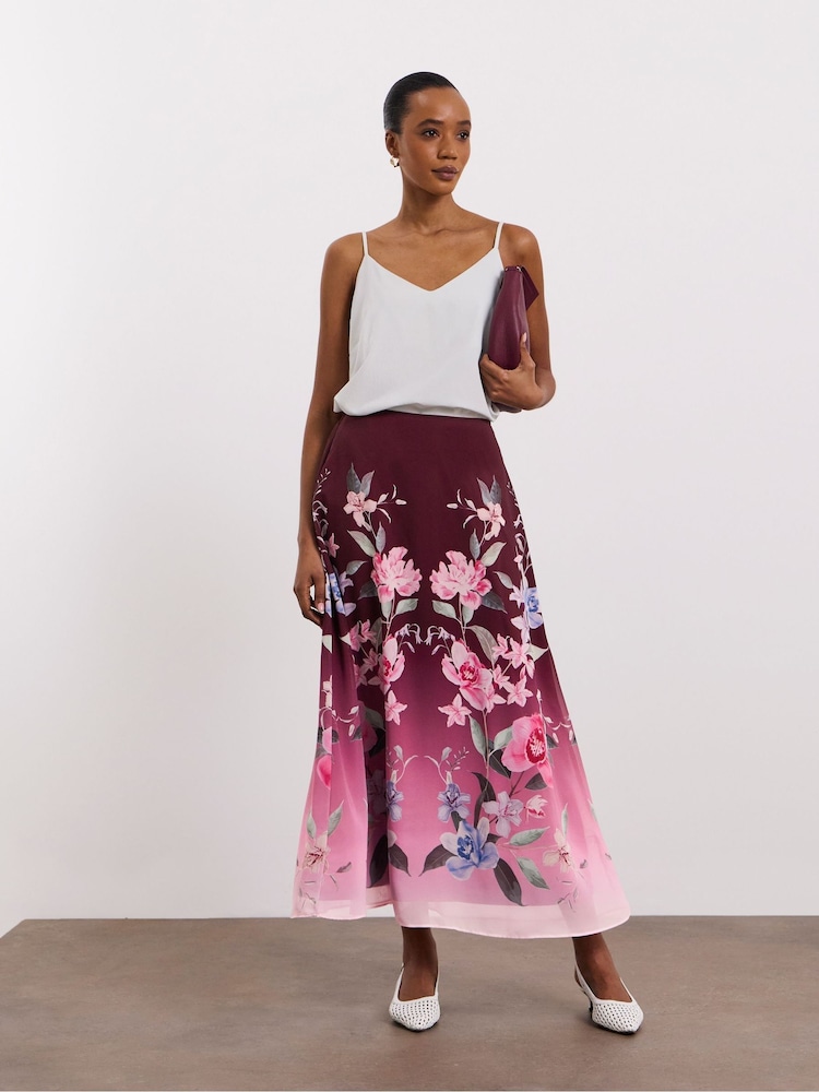 Joanna Hope Pink Drop Waist Pleated Skirt - Image 1 of 4