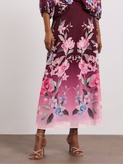 Joanna Hope Pink Drop Waist Pleated Skirt - Image 4 of 4