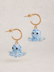 White Stuff Blue Octopus Earrings - Image 1 of 2