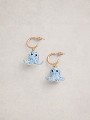 White Stuff Blue Octopus Earrings - Image 2 of 2