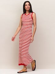 Ro&Zo Red Petite Stripe Knit Midi Dress - Image 3 of 6