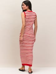 Ro&Zo Red Petite Stripe Knit Midi Dress - Image 4 of 6