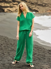 Ro&Zo Green Frill Neck Cheesecloth Top - Image 2 of 5