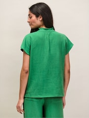 Ro&Zo Green Frill Neck Cheesecloth Top - Image 4 of 5