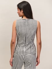 Ro&Zo Ivory/Black Gingham Peplum Top - Image 4 of 4