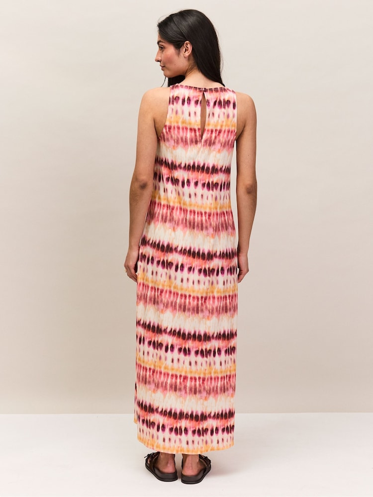 pink and orange tie dye dress strapless open back dress Luna Open Back Halter Maxi Dress