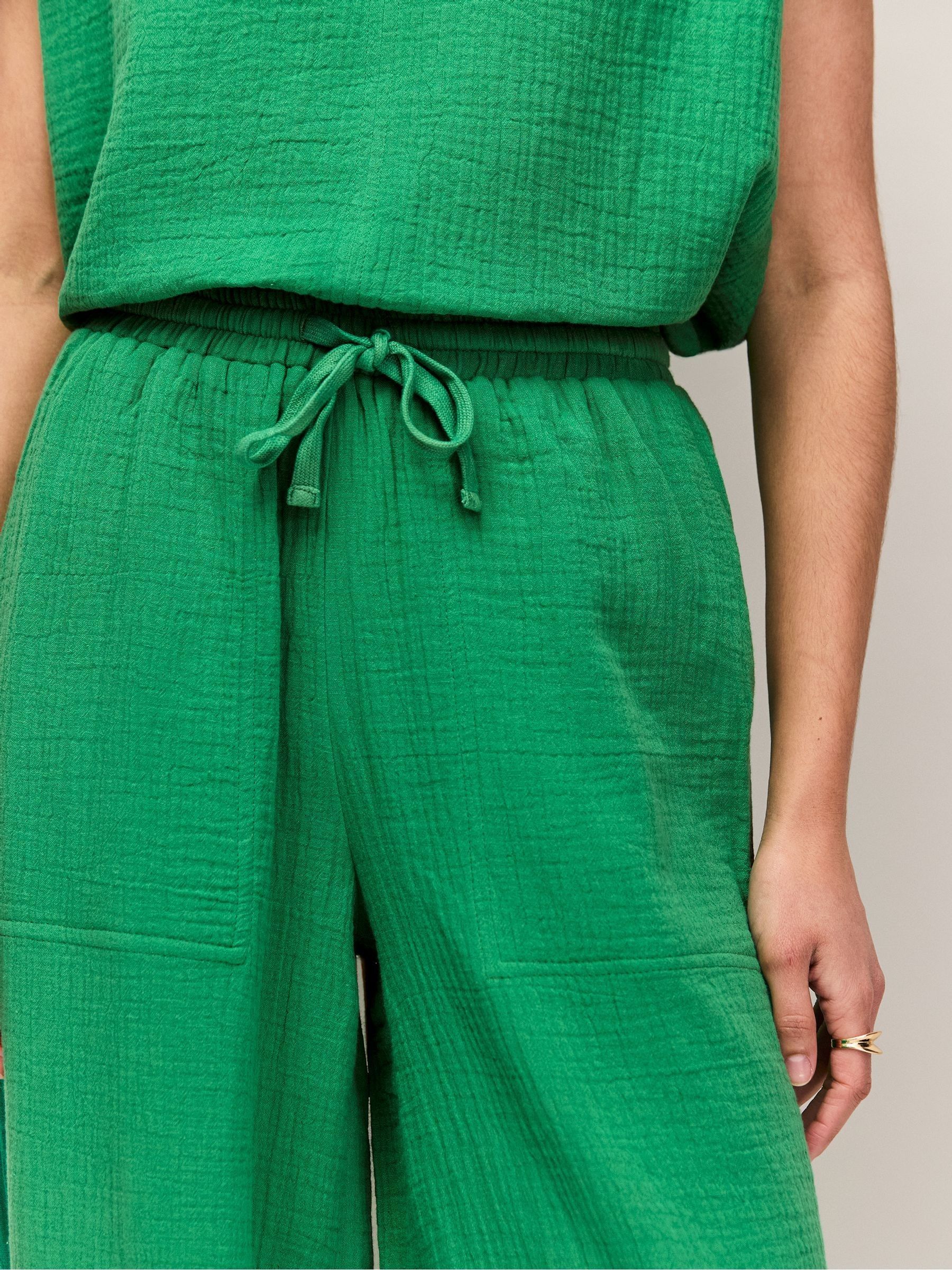 Buy Ro&Zo Green Cheesecloth Drawstring Cuff Trousers from Next Romania