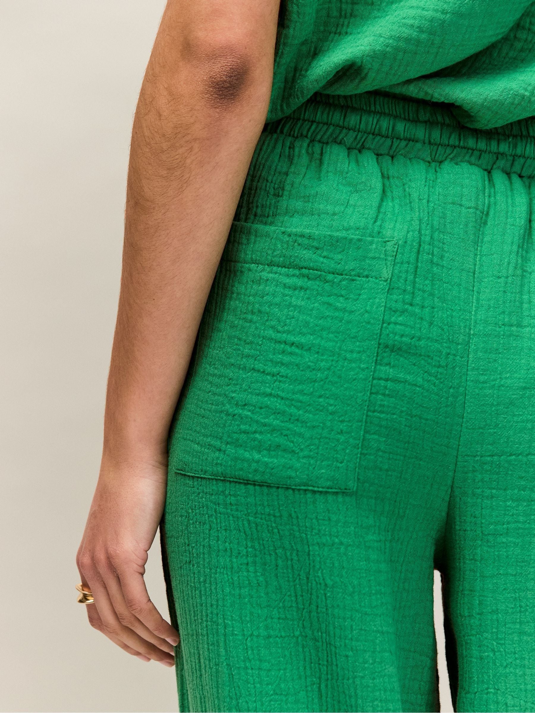 Buy Ro&Zo Green Cheesecloth Drawstring Cuff Trousers from Next Romania