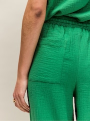 Verde - Ro&Zo Cheesecloth Drawstring Cuff Trousers - Imagen 5 de 6