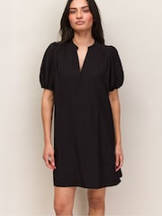 Ro&Zo Black Puff Sleeve Short Dress - Image 6 of 9