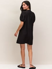 Ro&Zo Black Puff Sleeve Short Dress - Image 8 of 9