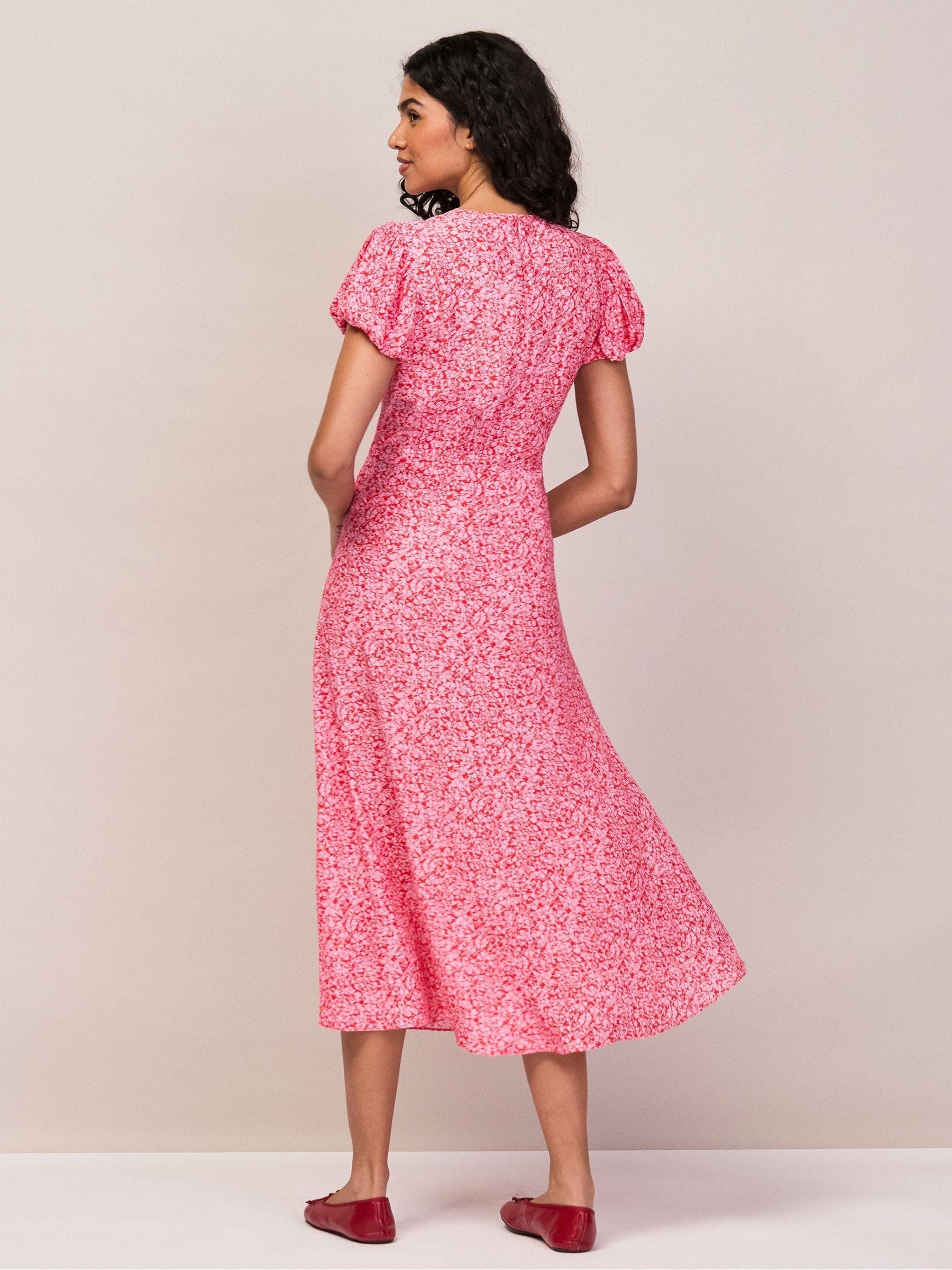Buy Ro&Zo Pink Petite Ditsy Floral Puff Sleeve Dress from Next USA
