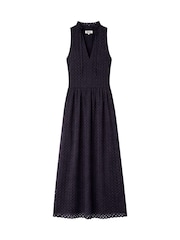 Ro&Zo Navy Broderie V-Neck Midi Dress - Imagen 6 de 6