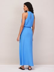 Ro&Zo Blue Petite Linen Blend Bias Skirt - Image 4 of 4