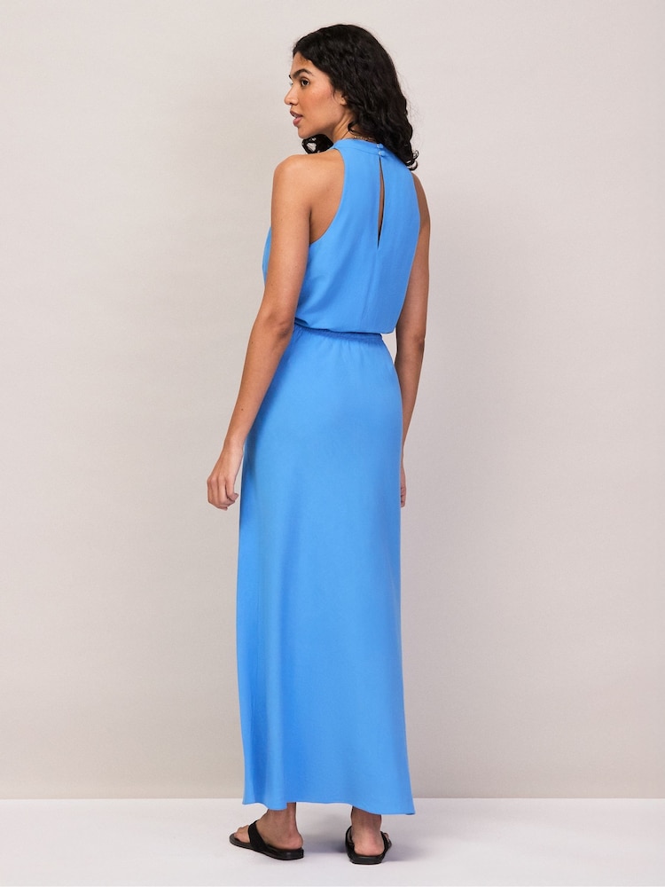 Ro&Zo Blue Petite Linen Blend Bias Skirt - Image 4 of 4