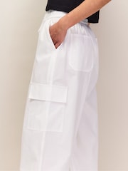 Ro&Zo White Cotton Drawstring Cuff Trousers - Image 4 of 6