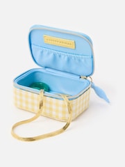 Oliver Bonas Yellow Gingham Travel Jewellery Box - Image 3 of 6