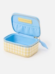 Oliver Bonas Yellow Gingham Travel Jewellery Box - Image 5 of 6