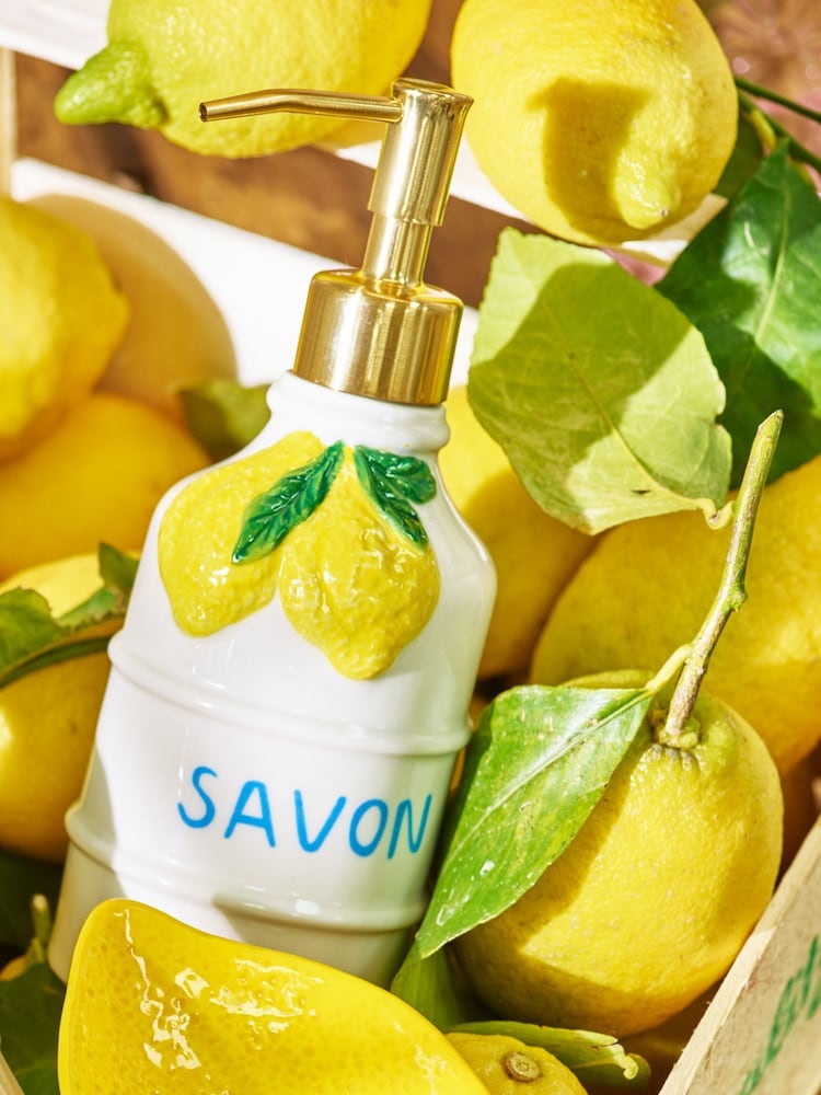 Oliver Bonas Cream Lemon Ceramic Soap Pumps - Image 1 of 5