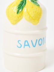 Oliver Bonas Cream Lemon Ceramic Soap Pumps - Image 3 of 5
