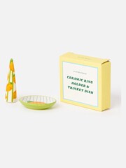 Oliver Bonas Yellow Limon Conical Ring Dish & Trinket Box - Image 1 of 5